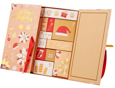 Christmas Advents Calendars Box 2025, 24-Day Advents Calendars To Fill Yourself, Boxes For Setting Up And Filling, Fill Your Own Calendar Box, Christmas Countdown Decoration, Empty Candy Boxes
