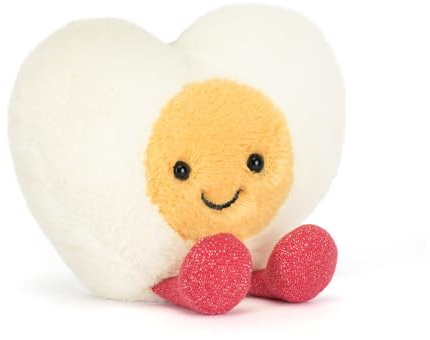 Jellycat Amuseables Heart Boiled Egg Plush, 3 Inch Sitting Height