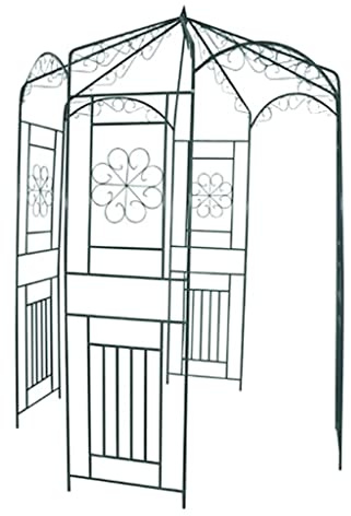 Nqyjm Arco da giardino floreale per matrimonio, griglia arco da giardino, 250 cm, verde scuro, tutore per rose per piante rampicanti, viti, decorazione per prato all'aperto