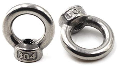 Pack of 20 M4 Lifting Eye Nut 304 Stainless Steel Ring Eye Bolts Threaded Nuts