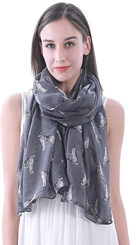 Lina & Lily siberian Husky hundtryck damhalsduk sjal wrap
