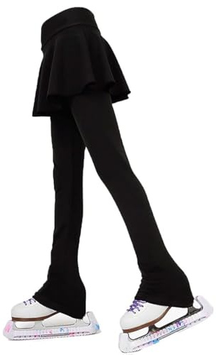 LIUHUO Hakama Hakama Pantalon d'entraînement pour Patinage Artistique Noir uni