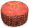 Yogishop Meditationskissen - Rund - Cosmic Flow - Organic Cotton - Ø 30Cm X 15Cm Orange