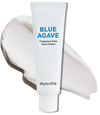 skybottle Crema de manos de agave azul, sin fragancia, loción curativa para manos con certificación vegana, de absorción rápida, con manteca de karité, regalo de San Valentín para niñas, 50 ml