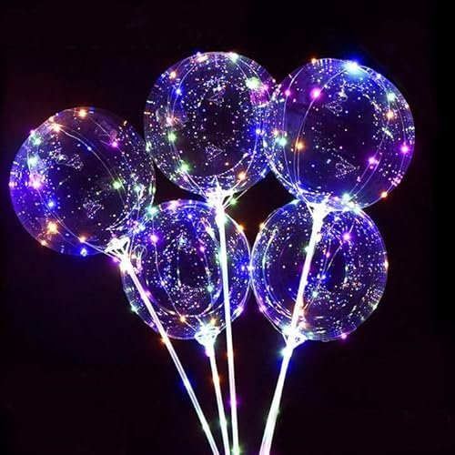 10 paquetes de globos luminosos LED luces de hadas globos con 10 pies de luces brillan en la oscuridad globos para cumpleaños, boda día de San Valentín decoración de la fiesta de Navidad (Multicolor)