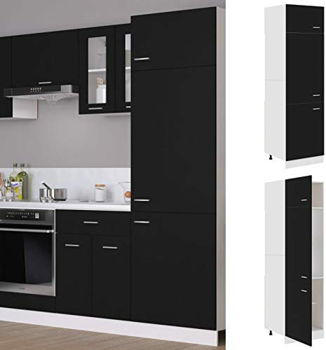 Gecheer Küchenschrank Aufbewahrungsschrank Ofenschrank Mit 3 Türen Backofenschrank Herdschrank Küchenzeile Küchenmöbel Unterschrank Backofen Schrank 60x46x81,5cm Mit 4 Regalböden,Spanplatte