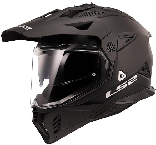 LS2 Pioneer II Adventure Motorcycle Motocross Helmet Matt Black - L