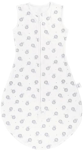 Taricor Babyschlafsack Sommer, 0.5 Tog Musselin Schlafsack Baby, 100% Baumwolle Schlafsack Baby Frühling, Leichter Hochwertiger Innenschlafsack Baby Unisex für 6-18 Monate (M, 65-85cm, Süßer Löwe)