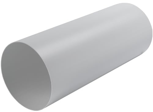 Repa Market Conduit de ventilation rond droit en plastique de 125 mm – 300 mm de long – Tuyau de rechange, extension, circulation d'air frais