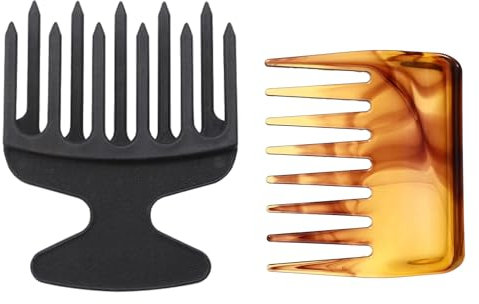 GUTERTOP 2 Stück Lockenkamm Naturlocken, Breite Zahnkämme Kamm für Locken, Lockenkamm Antistatischer Grob mit Top-Griff für Frauen Männer Haarstyling, Lockiges, Nasses, Langes, Salon