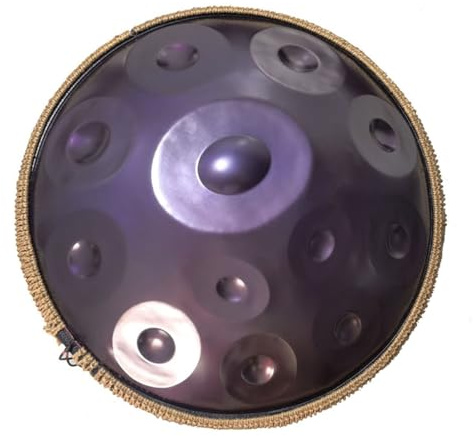 432Hz/440Hz Handpan Drum 12 Notes Steel Hand Drum with Soft Hand Pan Bag, mallets and dust-free cloth Handpan in Minor D(Purple,432Hz)