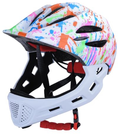 Zxpjkyu Casco da Bicicletta per Bambini Casco da Bicicletta Equipaggiamento Protettivo Casco da Bicicletta alla Moda per Bambini Casco Integrale per Ciclismo, Bianco