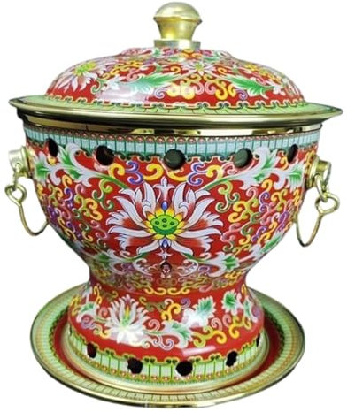 WUTIANBAO Fondue Olla Hot Pot Olla Caliente Esmaltada Duradera, Olla Caliente Individual De Escritorio, Caldera De Alcohol para El Hogar, Plato para Frotar Fondue Queso(Rot)