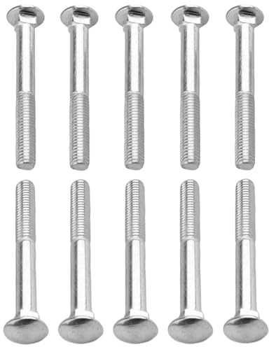 cyclingcolors 10x Vis à Tête Bombée Collet Carré DIN 603 Acier Inoxydable A2 Boulon Tête Ronde Plate Champignon Métrique, M8x100mm (longueur de filetage=94mm)