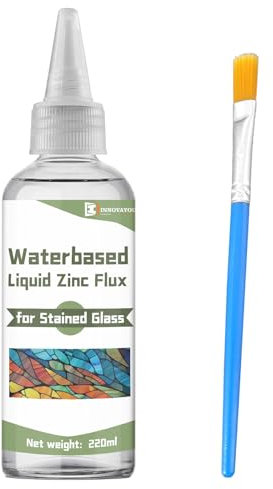 INNOVAYOU Flux liquide à souder de 220 ml, flux de vitrail pour la soudure améliore la fermeté, utilisé pour le soudage et la réparation d'outils de vitrail