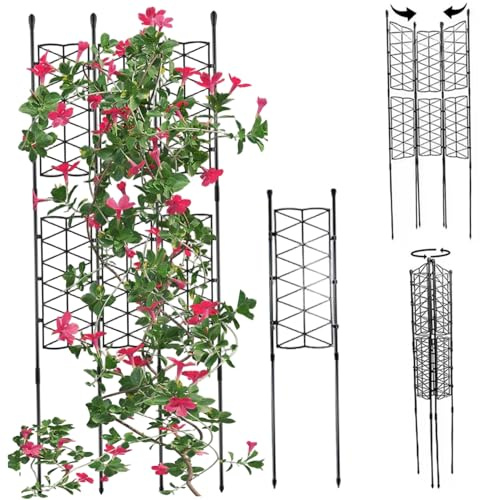 1 set trädgårdsspaljé för klätterväxter, metallplast trädgårdsspaljé, mångsidig växtstödhylla för klättervinstockar, tomat, blomma, grönsaker, ros, för växter
