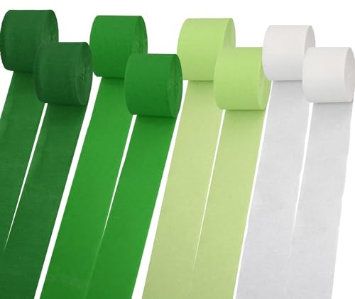 8 Pezzi Carta Crespa Verde, Carta Crespa In 4 Colori, Per Creazioni Artigianali, Decorazioni Per Matrimoni, Feste Di Compleanno E Altre Occasioni, Larghezza 4.5 Cm, Lunghezza Totale 25 Metri