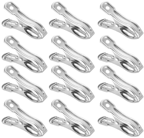 DOITOOL Pinzas de Invernadero Multifuncionales de Acero Inoxidable, 20 Unidades, Clips Resorte para Jardín, Fijación de Mallas y Cubiertas, Accesorios Resistentes para Uso Exterior
