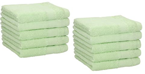 Betz 10 Stück Seiftücher Seiftuch Seiflappen Set Palermo 100% Baumwolle Größe 30x30 cm grün
