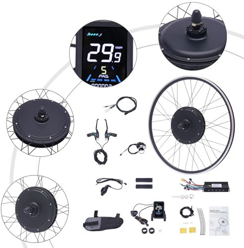 JAYEUW Elektrisches 28 Zoll 29 Zoll 700C Fahrrad Umbausatz E-Bike Umbausatz Elektrofahrrad Bausatz Vorderrad Elektrofahrrad Motor Umbausatz (48V 1000W)