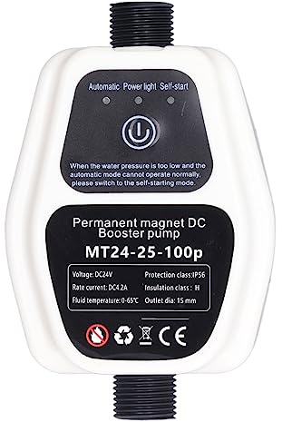 Automatic Domestic Booster Pump, 100W 24V 25L Boost Pressure Full Intelligent, 100Pa Water Pressure Booster Pump for Home Manual and Water Automatic Dual Control (US Plug)
