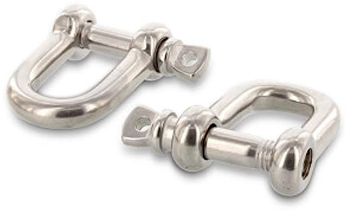 Grillete redondo de 3 mm de acero inoxidable V4A, 1 pieza de grillete en D 3 x 6 x 12 mm, (WLL): 82 kg (ideal como eslabón entre cadenas, cuerda de alambre o correa de perro), forma corta