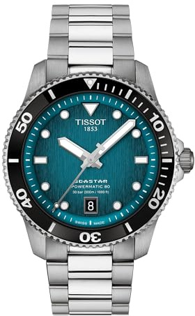 TISSOT Reloj Seastar 1000 Powermatic 80 Esfera Azul y 40 mm, T1208071109100.