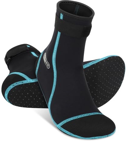 Gimilife Neopren strumpor, 3 mm surfstrumpor, strandvolleyboll tennisstrumpor för män och kvinnor, dykstrumpor för snorkling, simning, segling, kajak, Svart-Vatten, Medium