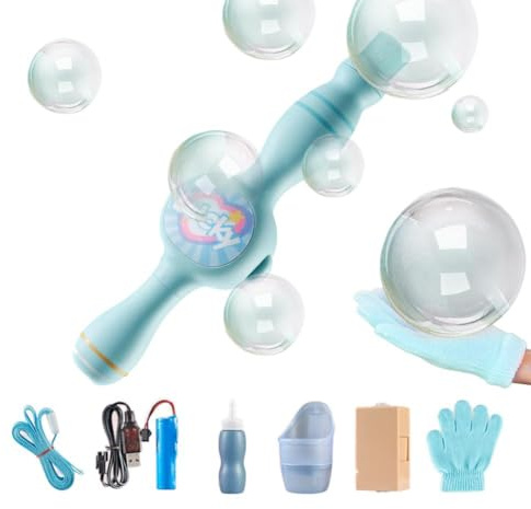 Cute Rechargeable Smoke Bubbles With Colorful Light Stick Automatic Soap Blower Outdoor Gift Games Party Summer