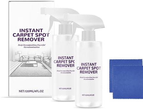 Removedor instantáneo de Manchas de Alfombra, Potente Limpiador de alfombras Multiusos de Secado rápido, Elimina Accidentes de Mascotas, Grasa, Vino Tinto, tratador de Manchas doméstico (2 Set)