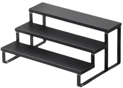 Oshhni Présentoir en Bois à 3 Niveaux pour poupées, présentoir décoratif pour Cupcakes, idéal pour Un café ou Un Salon, Noir