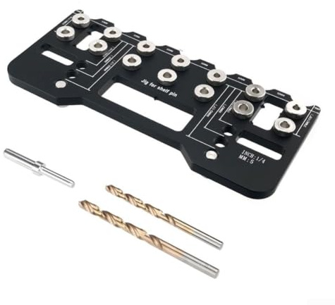 Pocket Hole Jig Set, Aluminium Woodworking Locator for Cabinet Hinge Drilling Guide, Drawer Rail Positioning Tool, Wardrobe Door Installation Kit, Furniture Joinery(Black)