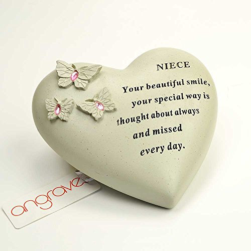 Especial sobrina mariposa Gem corazón tumba Memorial adorno Placa