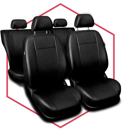 Saferide Autositzbezüge universal Auto Sitzbezüge kompatibel mit Alfa Romeo 147 Kunstleder Autoschonbezüge Schwarz Sitzauflage Vorne und Hinten