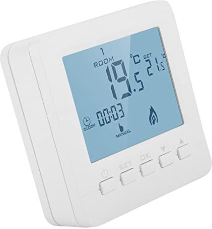 FTVOGUE Pantalla LCD Inteligente Termostato de Calefacción Regulador de Temperatura Ambiente Programable para Casa