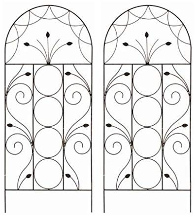 Selections Pack of 2 x Leaf Design Metal Garden Trellis (120 x 50 Centimeter)