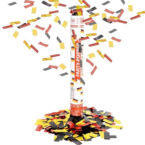 Party Factory 1 Party Popper, 40 cm, Deutschland Konfetti bis 8 m Effekthöhe, Fanartikel für WM oder EM, Länderspiele