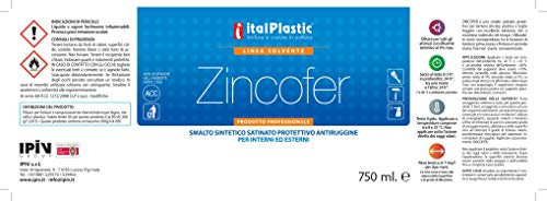 ZINCOFER SMALTO SATINATO ACRILICO A SOLVENTE 0,750 4 COLORI (GRIGIO)