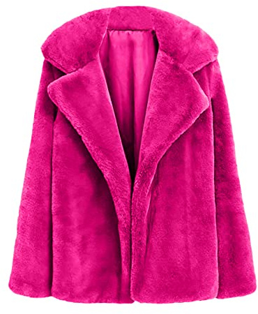 HHMY teddypälsjacka dam lång ärm, fuskpäls jackor elegant pälsrock enfärgad fluffig kofta höst-vinterövergångsjacka varm pälsrock/fluffjack/pälsjacka/fuskpäls jacka
