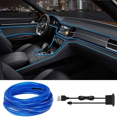 Luces LED Coche, 5m Tiras Led Interior, Control Iluminación Automóvil, Atmósfera Ambiental