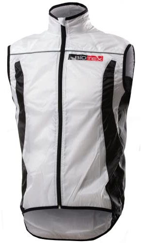 BIOTEX Gilet X-Light Antivento Ciclismo e Running, Intimo Tecnico Sportivo, Giacca Traspirante e Ripiegabile, Bianco, M