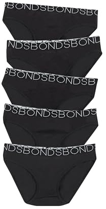 Bonds Culotte de bikini pour fille, Noir (lot de 5), 8-10 ans