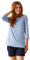 Regatta Womens Bayletta 3/4 Sleeve Top T-Shirt, Hydrangea Blue/White, 20 UK