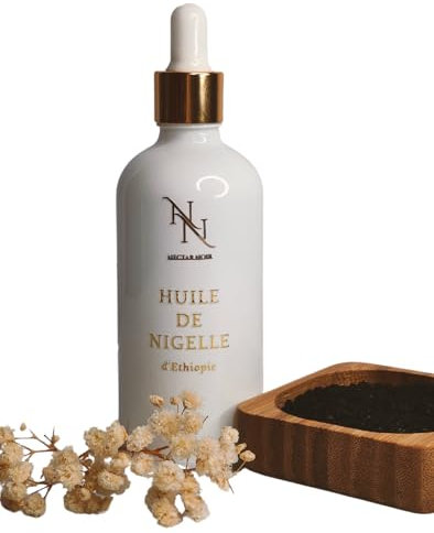 Huile de Nigelle bio, soulage piqûre, démangeaisons, vergetures, acné, eczema, psoriasis, chute de Cheveux, anti-virale, Anti-rides, Boutons, Aphte, peau sèche, Cicatrication, cadeau Noël
