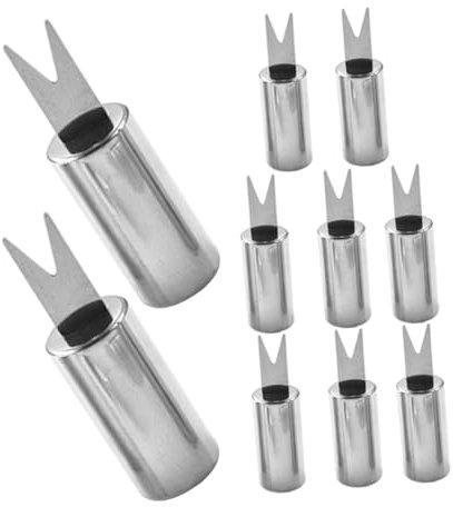 Cabilock 10pezzi Forchette Per Spiedini Acciaio Inossidabile Accessori Per Bbq e Grigliate Facili Da e Sicure Da Usare Per Cucinare Casa e Nic