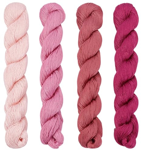 FREEBLOSS 4 Stück Sashiko Garn Sashiko Strang 100 m X 4 Farben (Lila) Baumwoll Stickgarn Japanisches Quilt Und Stick Sashiko Set Zubehör Nähgarn