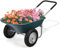 SOARS Schubkarre 100 Liter Volumen, Gartenschubkarre mit 2 Luftreifen, Gummigriff, Schiebkarre Transportkarre, ideal zum Bewegen von Boden, Pflanzenstrauch, Gartengerät, 65 x 145 x 65 cm (Grün)