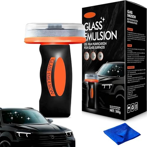 Q4 Protector de vidrio, limpiador de ventanas de coche, limpiadores de parabrisas de coche, cepillo removedor de película de aceite de vidrio de coche, limpiador de emulsión de vidrio de mano, cepillo