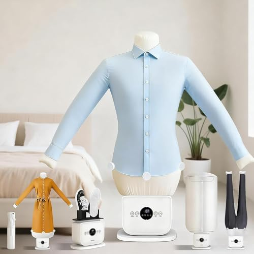 Fer à repasser automatique mains libres, 1400 W, à commande tactile, avec réglage du temps et de la température, séchage/repassage rapide en 8 minutes, réservoir d'aromathérapie intégré,pour chemises