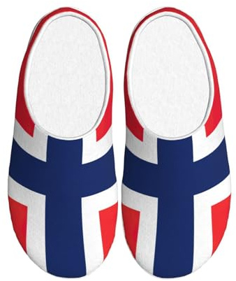 NImongt Bandiera norvegese Stampa Indoor Calzature Lavabile Pantofole per Donne Uomini Carino Elegante Hotel scarpe per gli ospiti